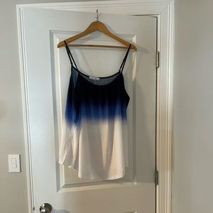 Blue and white faded tank